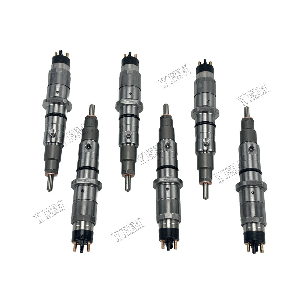 YEM Parts 6 pcs Injector 0445120133 4993482 for Cummins QSL9 Engine For Cummins