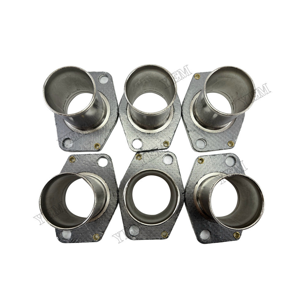 YEM Parts 6 pcs Exhaust Manifold Sleeve 281-8261 for Caterpillar C15 Engine For Caterpillar