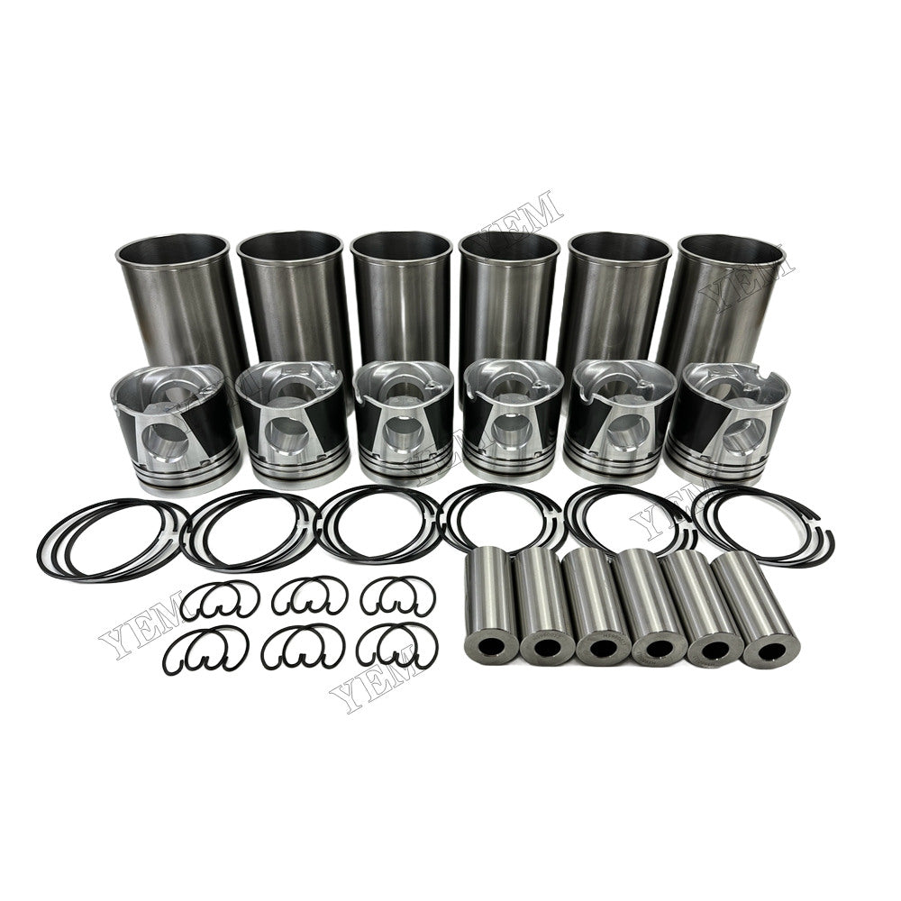 YEM Parts 6 pcs Cylinder Liner Kit for Weichai WD10G178B Engine For Weichai
