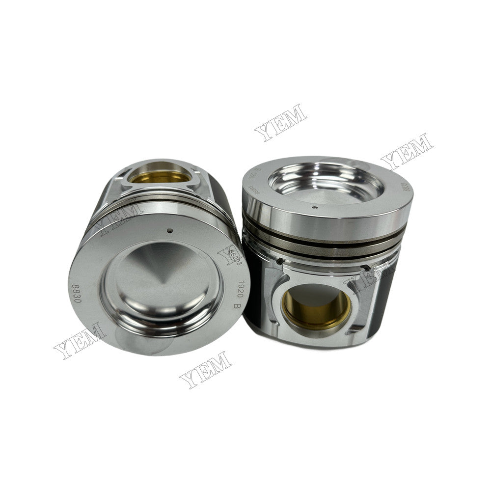 YEM Parts 6 pcs Piston with Pin and Circlips STD ME305671 for Mitsubishi 6M60 Engine For Mitsubishi