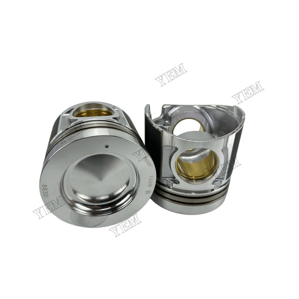 YEM Parts 6 pcs Piston with Pin and Circlips STD ME305671 for Mitsubishi 6M60 Engine For Mitsubishi