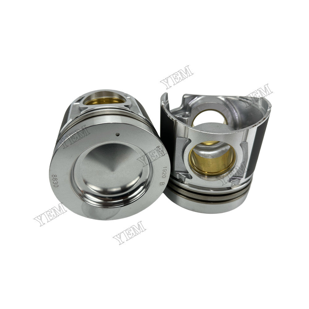 YEM Parts 6 pcs Piston with Pin and Circlips STD ME305671 for Mitsubishi 6M60 Engine For Mitsubishi