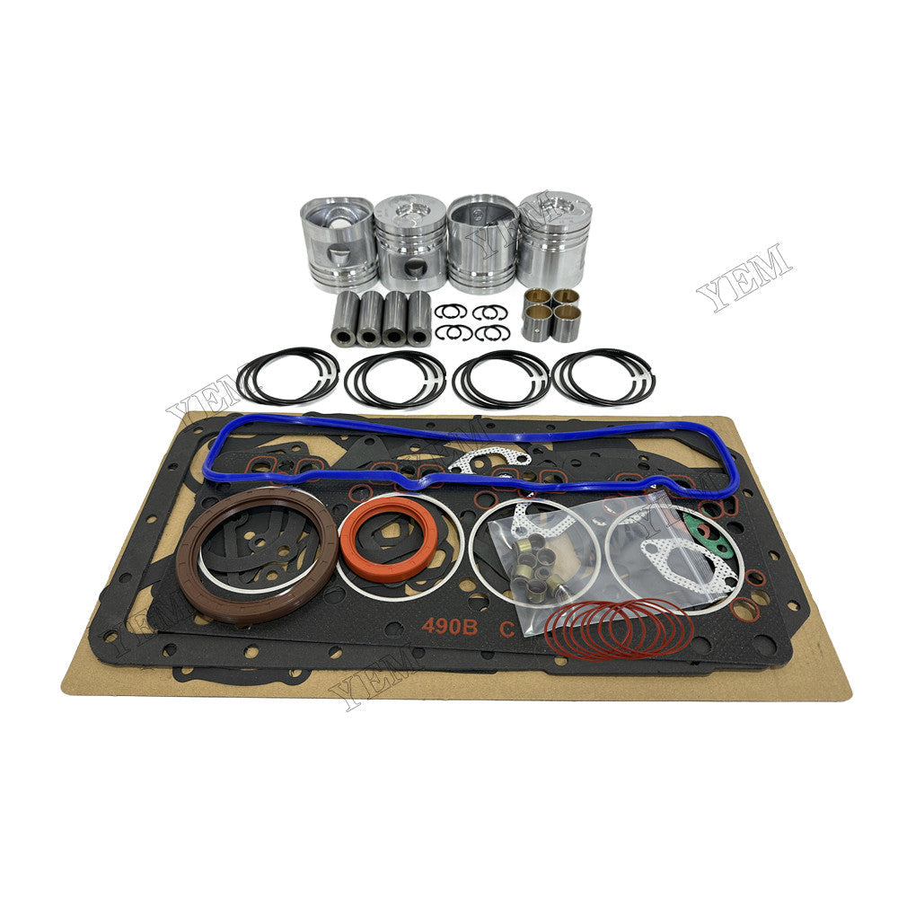 YEM Parts 4 pcs Piston & Ring Set with Overhaul Kit for Xinchai A490BPG Engine For Xinchai
