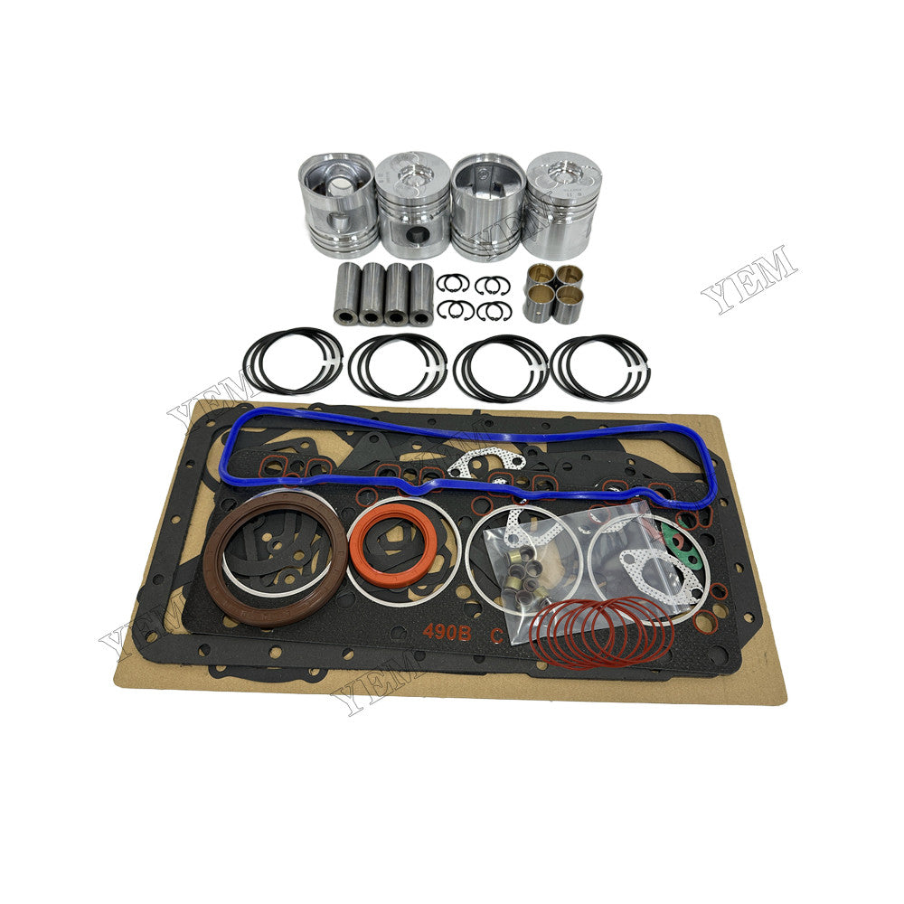 YEM Parts 4 pcs Piston & Ring Set with Overhaul Kit for Xinchai A490BPG Engine For Xinchai