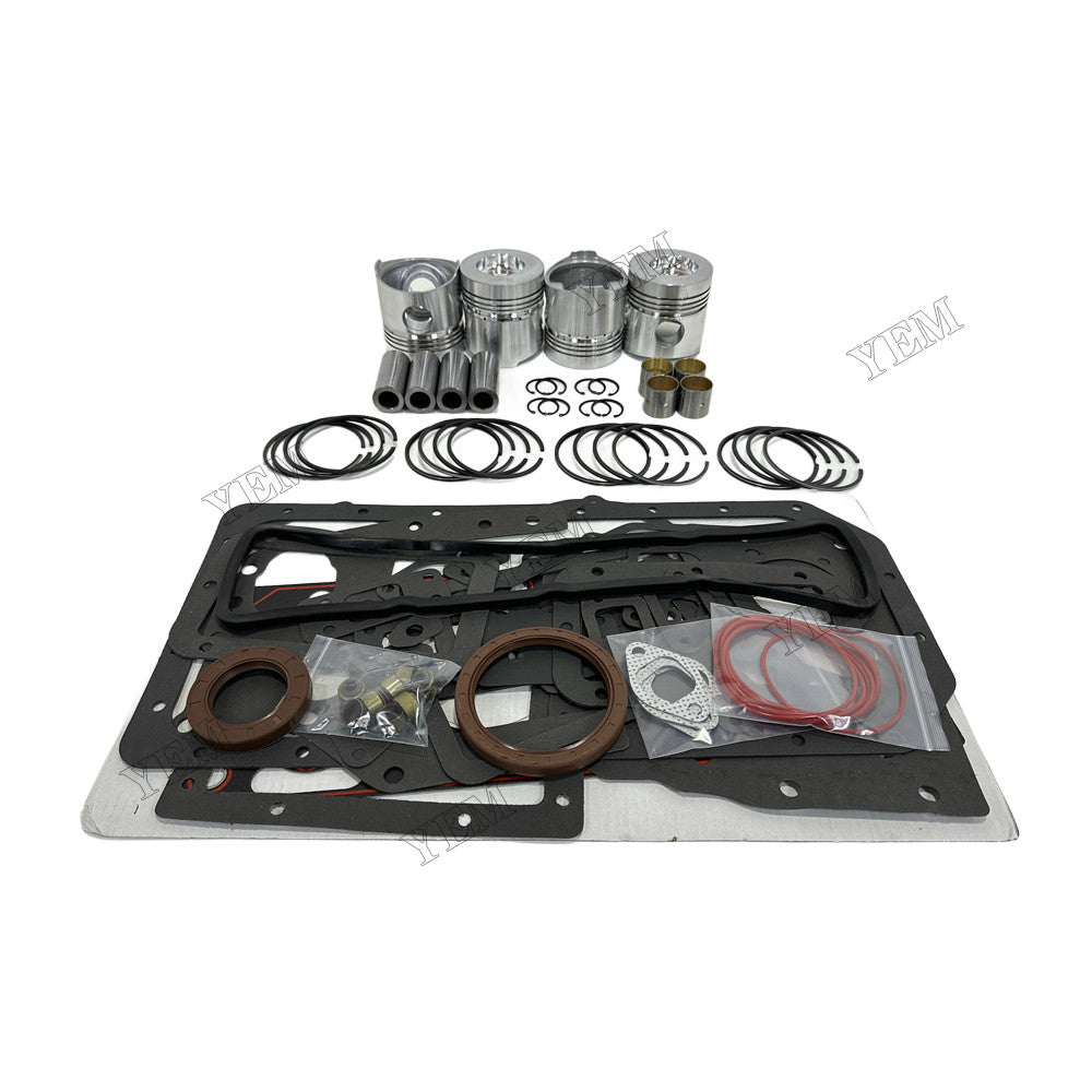 YEM Parts 4 pcs Piston & Ring Set with Overhaul Kit for Weichai ZH4100D Engine