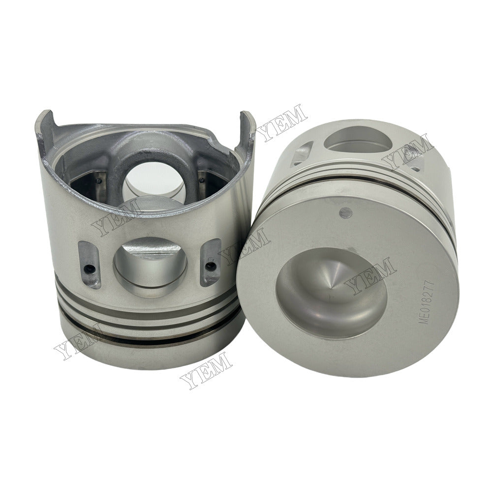 YEM Parts 4 pcs Piston with Pin and Circlips STD ME018277 for Mitsubishi 4D32, 4D34 Engine For Mitsubishi