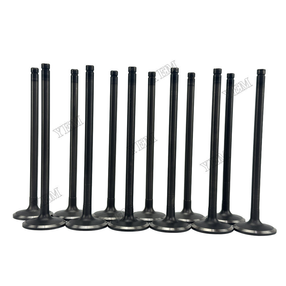 YEM Parts 12 pcs Intake Valve 6127-41-4113 for Komatsu 6D155 Engine For Komatsu