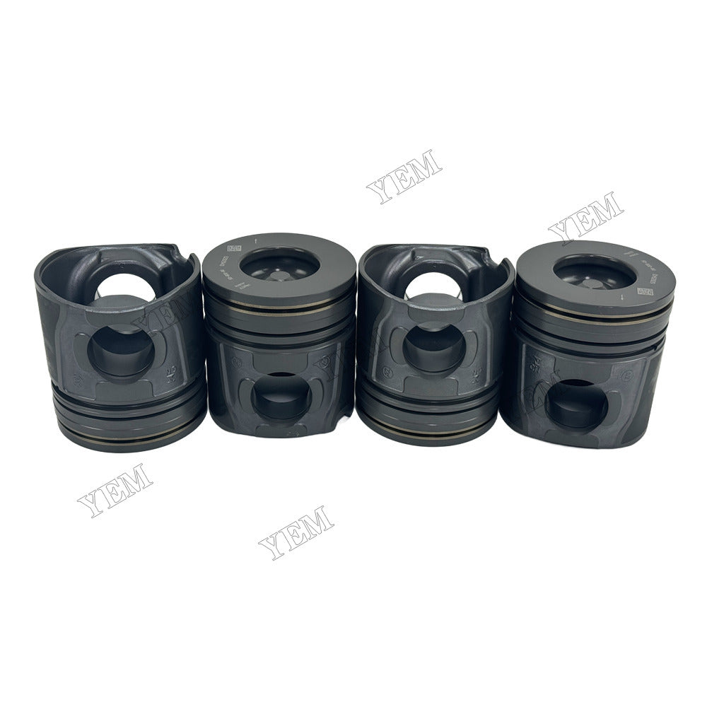 YEM Parts 4 pcs Piston with Pin and Circlips STD 5292943 for Cummins F3.8S3141 Engine For Cummins