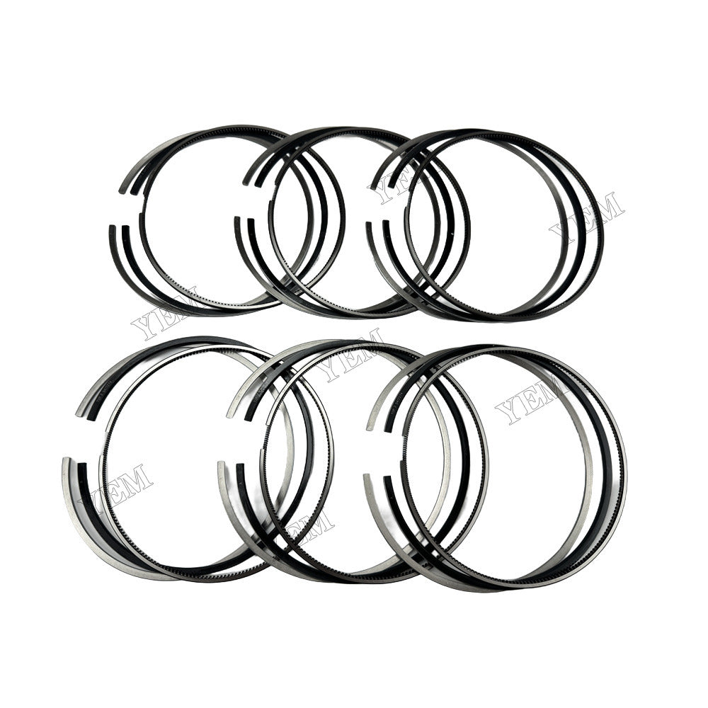 YEM Parts 6 pcs Piston Rings Set STD 5417273+5417274+5417275 for Cummins ISG12 Engine