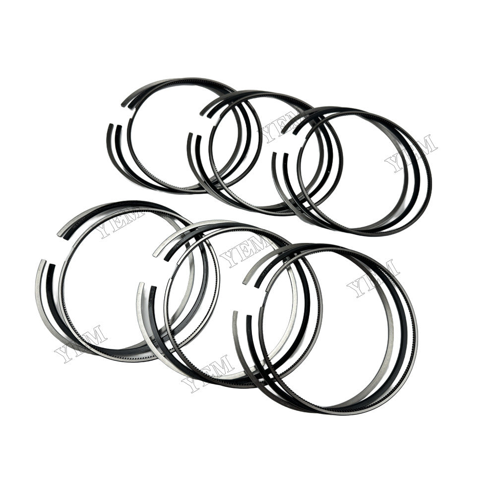 YEM Parts 6 pcs Piston Rings Set STD 5417273+5417274+5417275 for Cummins ISG12 Engine For Cummins