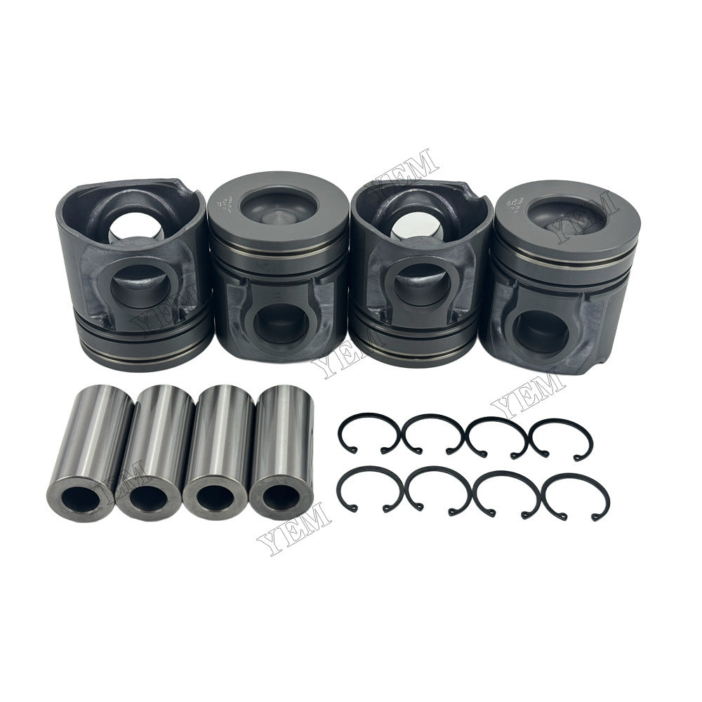 YEM Parts 4 pcs Piston with Pin and Circlips STD for JCB JCB444 Engine
