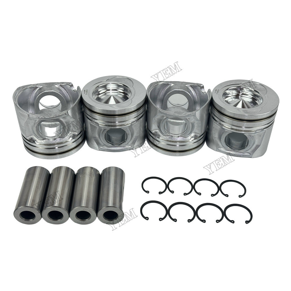 YEM Parts 4 pcs Piston with Pin and Circlips STD for Yuchai YCD4M20T-98 Engine