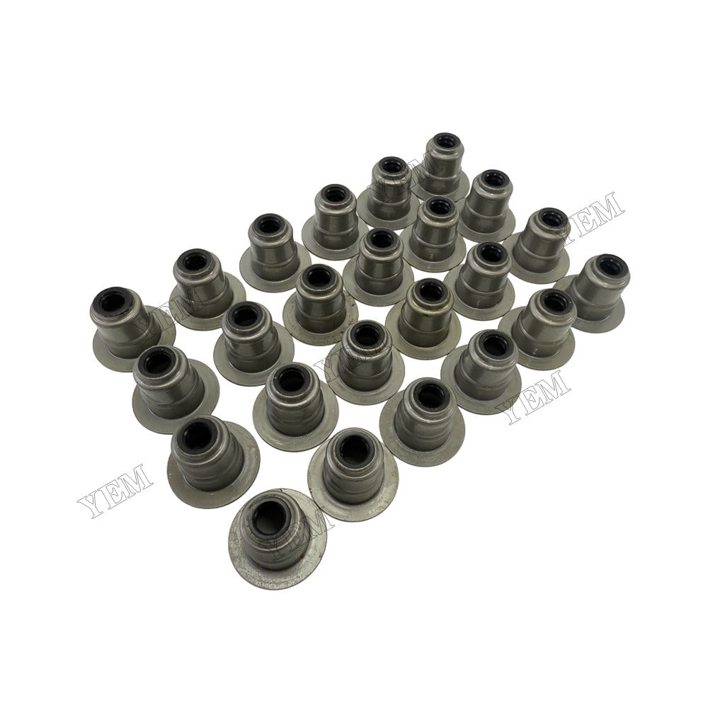 YEM Parts 24 pcs Valve Stem Seal - Metal Type for John Deere 6081 Engine For John Deere