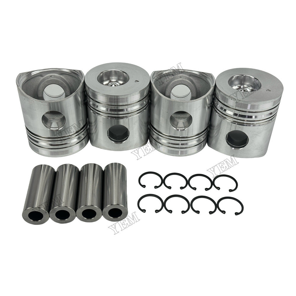 YEM Parts 4 pcs Piston with Pin and Circlips STD for Holland SNH4105 Engine