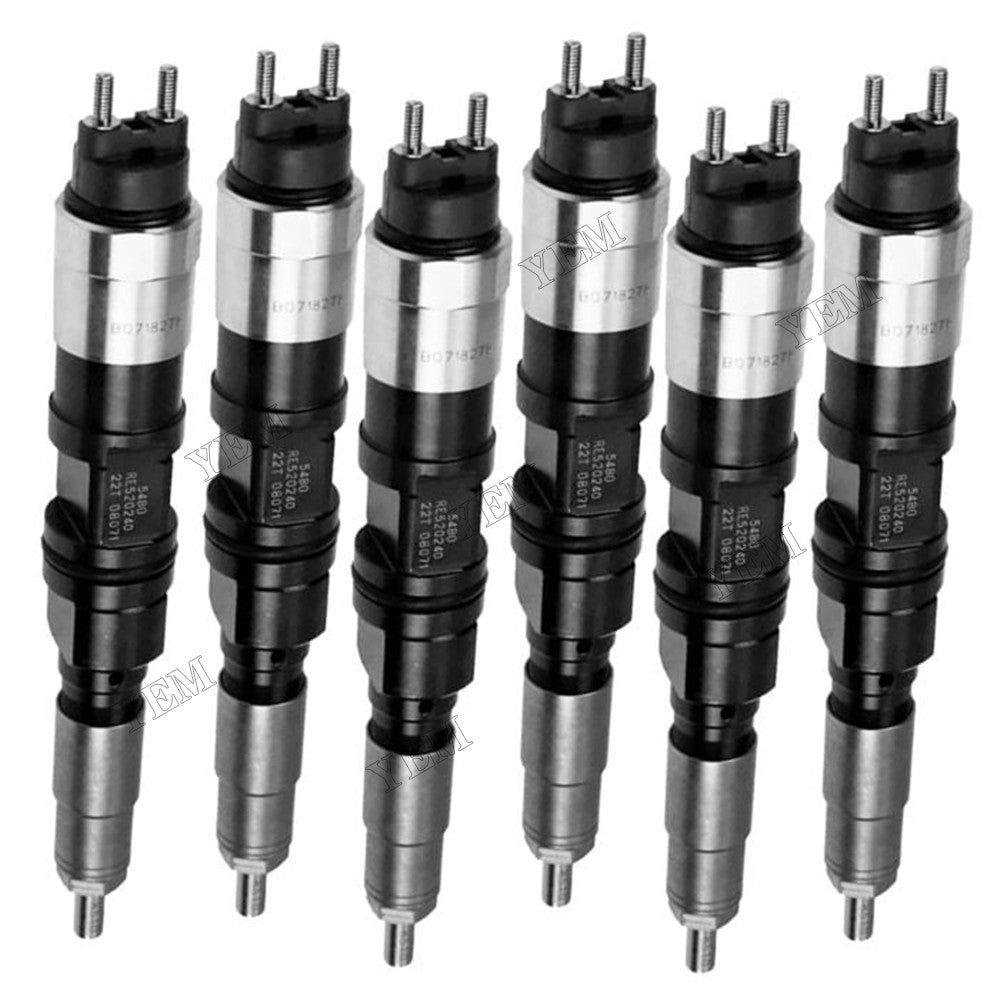For John Deere Engine 6.8L 6068 Tractor 6520 6620 7220 7320 7420 7520 6Pcs Fuel Injector RE520333 RE520240 For John Deere