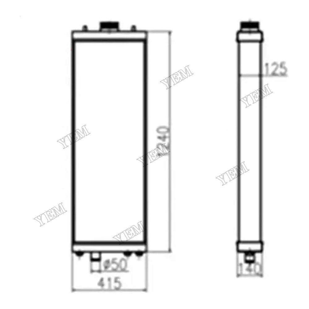 For Komatsu Bulldozer D155A-6 D155AX-6 D155A-6R D155AX-6A Water Tank Radiator Assembly 17A-03-41111