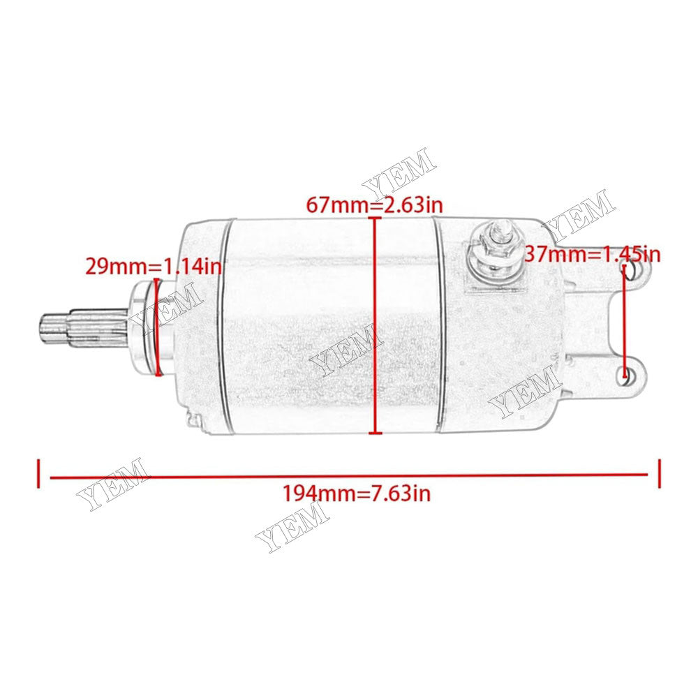 For Honda 1993-2008 Sportrax 300 2009 TRX300X ATV 12V Starter Motor 31200-HM3-671 For Honda