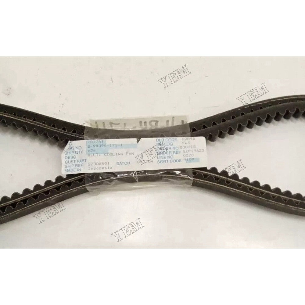 For Isuzu Engine 6BD1 6BB1 6SD1 6BG1 4BG1 Hitachi Excavator EX100W EX160WD EX300-2 EX310H-3C Cooling Fan Belt 1136712830 For Isuzu