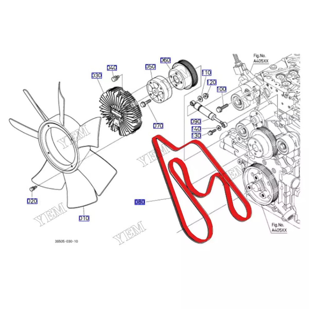 For Kubota Tractor M126GXDTC M126XDTC M126XDTPC M6-131DTC Belt 3P903-15780 For Kubota