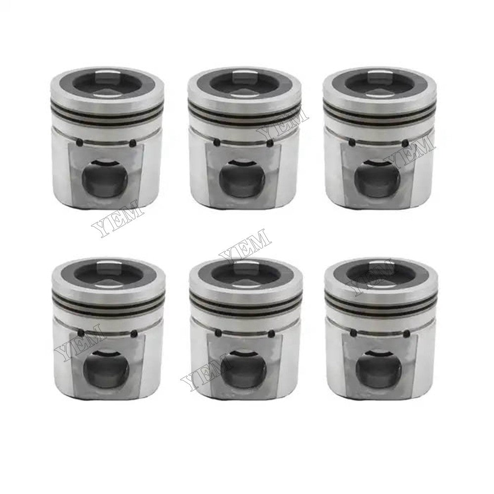 For Cummins 6BT ISB QSB 5.9L 6 Pcs Piston 3948465 For Cummins