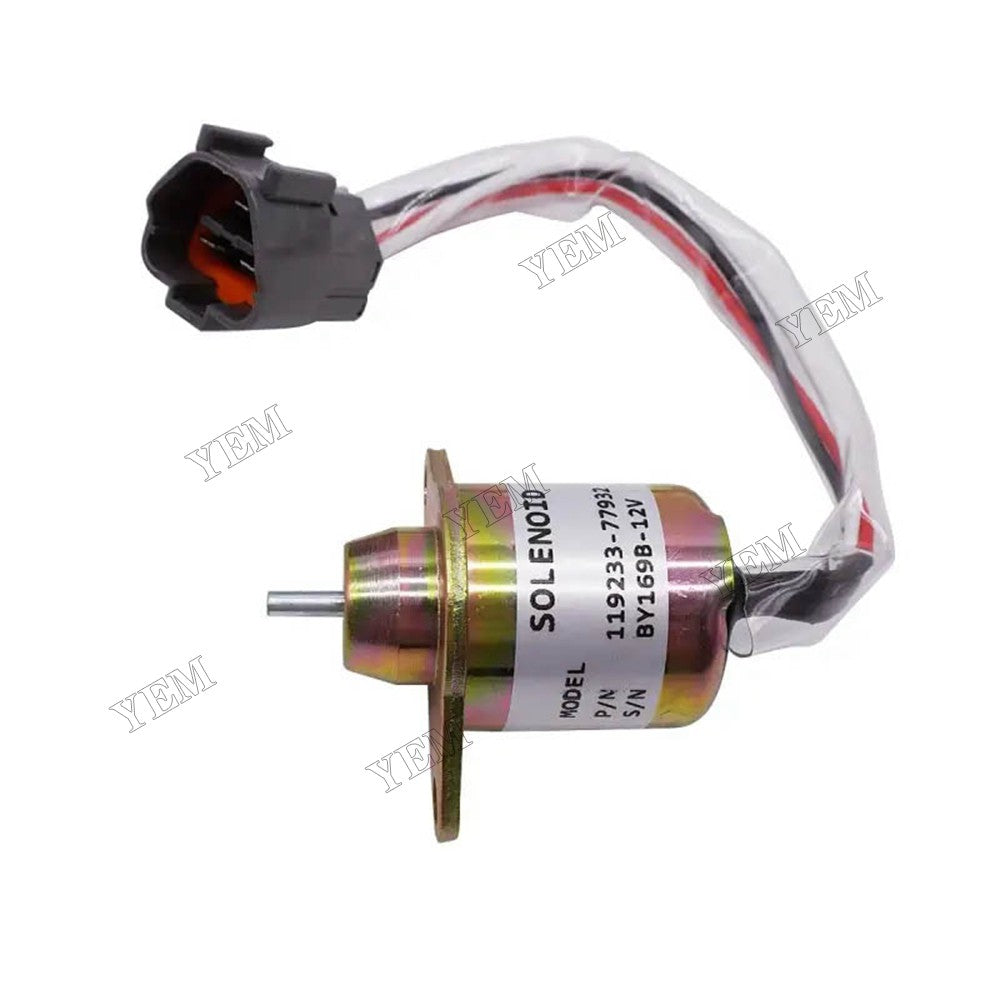 For Komatsu Engine 3D76E-6 3D82AE-6 4D88-6 Excavator PC20MR-2 PC55MR-3 PC75R-2 12V Shut Off Stop Solenoid YM119233-77932