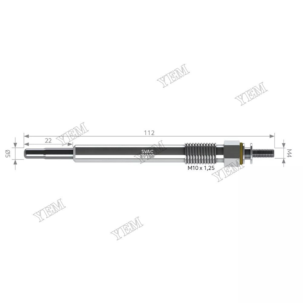 For Perkins Engine 704-30 704-30T 4 Pieces Glow Plug 2666A005 For Perkins