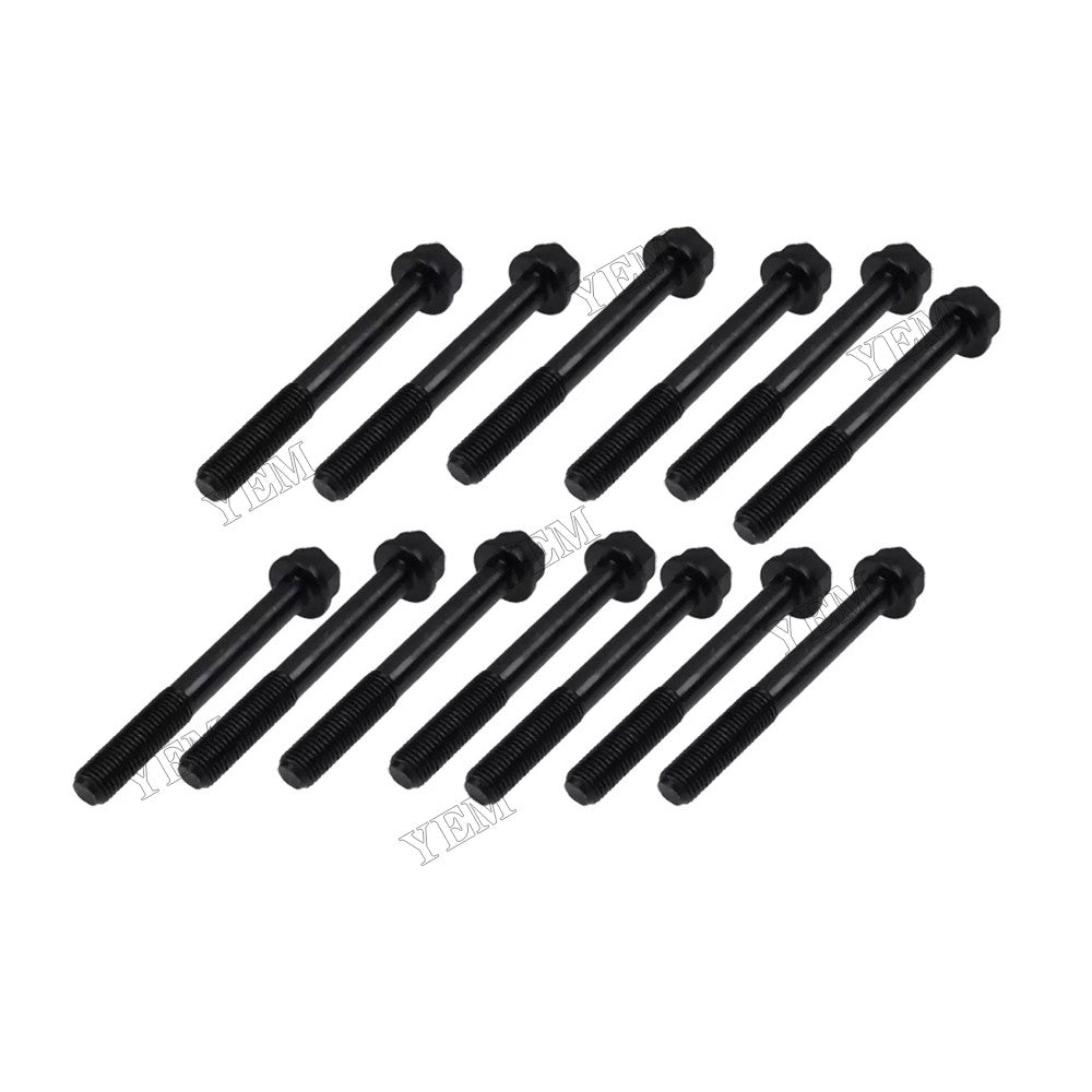 For Kubota Engine D1402 V1902 Bobcat Loader 645 643 1600 743 Excavator 325 331 231 225 14Pcs Cylinder Head Bolt 6653804 For Kubota