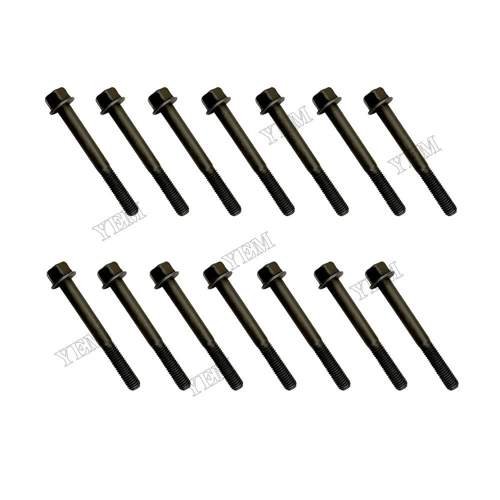 For Kubota Engine D722 Jacobsen Lawn Tractor Groom Master II Mower Tri-King Greens King IV G-Plex III and GP400 14Pcs Cylinder Head Bolt 553867 For Kubota
