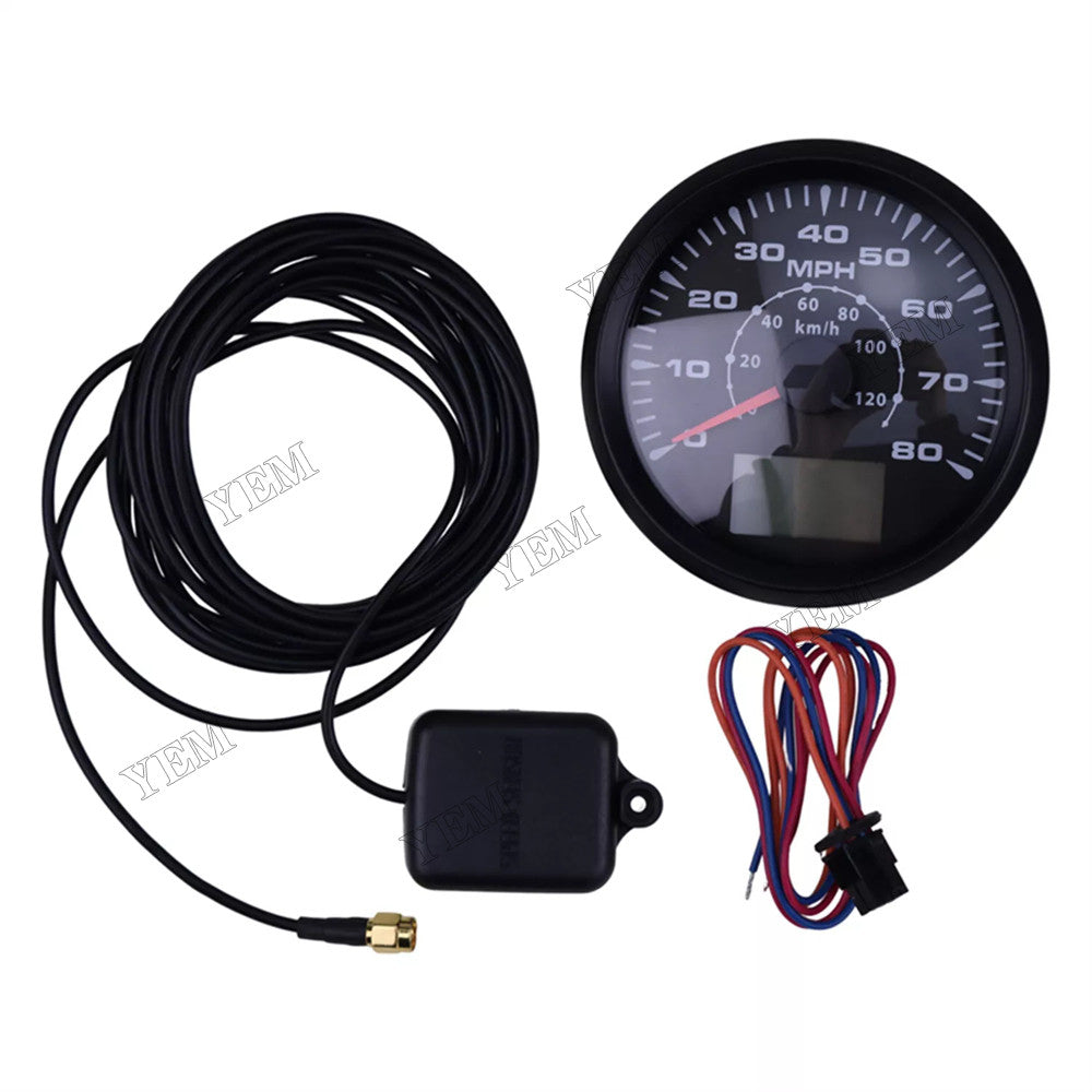 High quality Aftermarket Eling B07DY3MBJL 12V/24V 85mm 0-80MPH 0-120km/h GPS Speedometer Odometer YEMPARTS