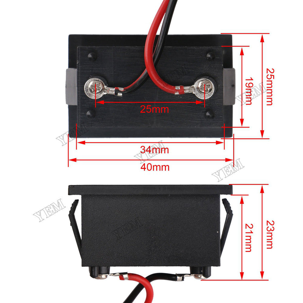High quality 48V Blue Digital Voltmeter DC15-120V YEMPARTS