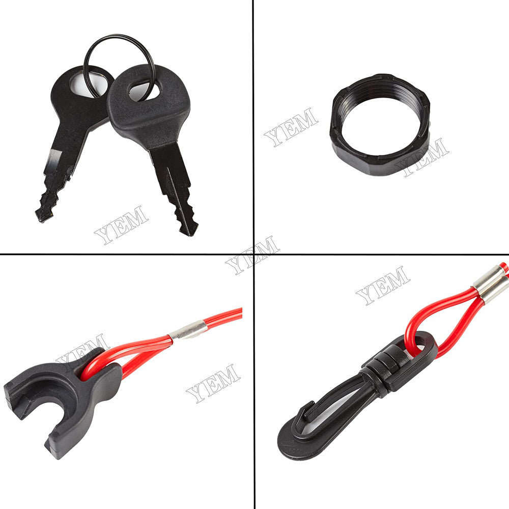 For OMC Johnson Evinrude BRP 40-200HP Outboard Motor Ignition Switch & Keys with Safety Lanyard 175974 For OMC