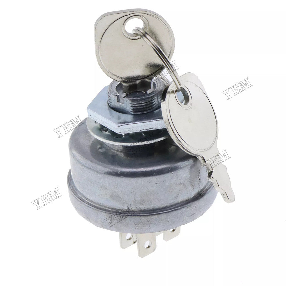 For John Deere S80 S82 S92 R70 R75 R92 65 66 68 70 21P 100 108 111 111H 112H 1170 5 Terminal 3 Position Ignition Switch With 2 Keys AM102551 AM34872