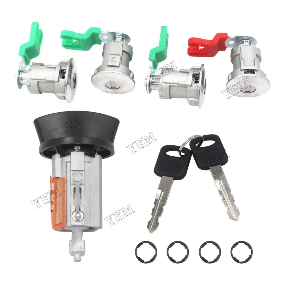 For Ford E Series Van Bronco Explorer Aerostar Econoline Mazda B Series Mercury Mountaineer Ignition Cylinder & 4 Door Lock Set 703369