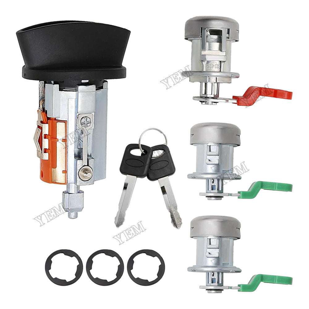 For Ford E Series Van Bronco Explorer Aerostar Econoline Mazda B Series Mercury Mountaineer Ignition Cylinder & 4 Door Lock Set 703369 For Mazda