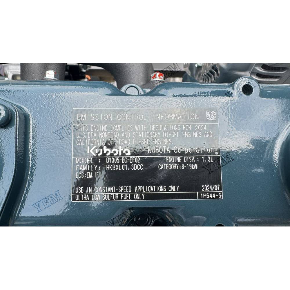 For Yanmar Engine D1305 Complete engine assembly 1800 rpm 14.0kw Serial Number: 1RP8389 For Yanmar