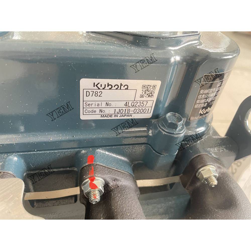 For Kubota Engine D782-ET02 Complete engine assembly 3000 rpm 12.7kw Serial Number: 4LQ2357 For Kubota