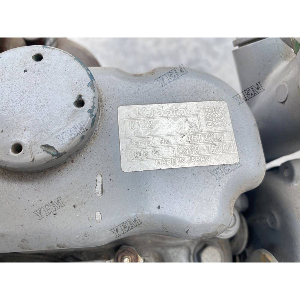 For Kubota Engine D722 Complete engine assembly 2400 rpm 9.6kw Serial Number: 4ET2007 For Kubota