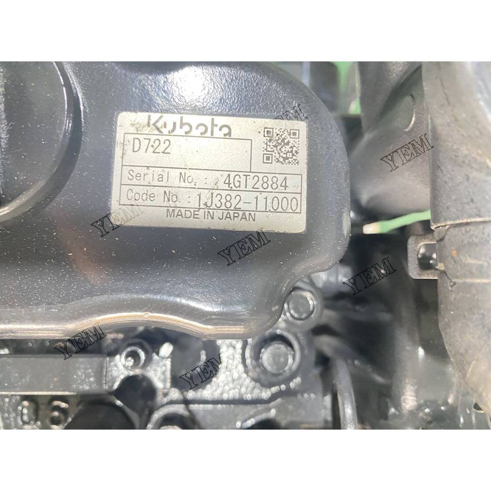 For Kubota Engine D722 Complete engine assembly 3600 rpm 14.7kw Serial Number: 4GT2884 For Kubota