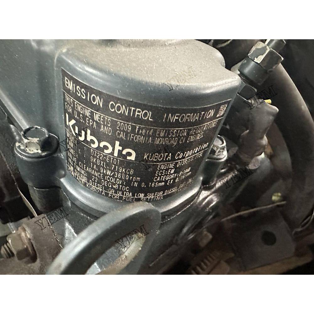 For Kubota Engine D722 Complete engine assembly 3600 rpm 14.9kw
