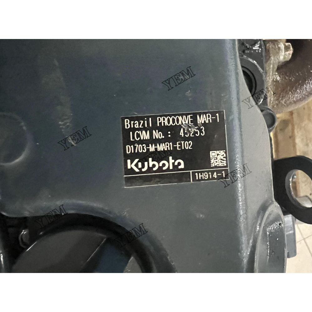 For Kubota Engine D1703-IDI Complete engine assembly 2600 rpm 23.9kw Serial Number: 7KY7477 For Kubota