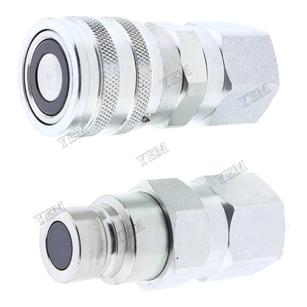 For Caterpillar CAT Male & Female Hydraulic Flat Face Quick Coupler Kit 195-6525 195-6526