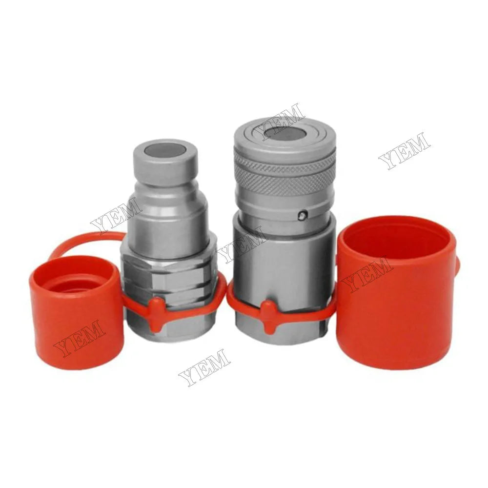 For Bobcat Skid Steer 1/2 Flat Face Hydraulic Quick Connect Couplings Set With Dust Caps FF12-08N-SET HT4F4-4HTF4 For Bobcat