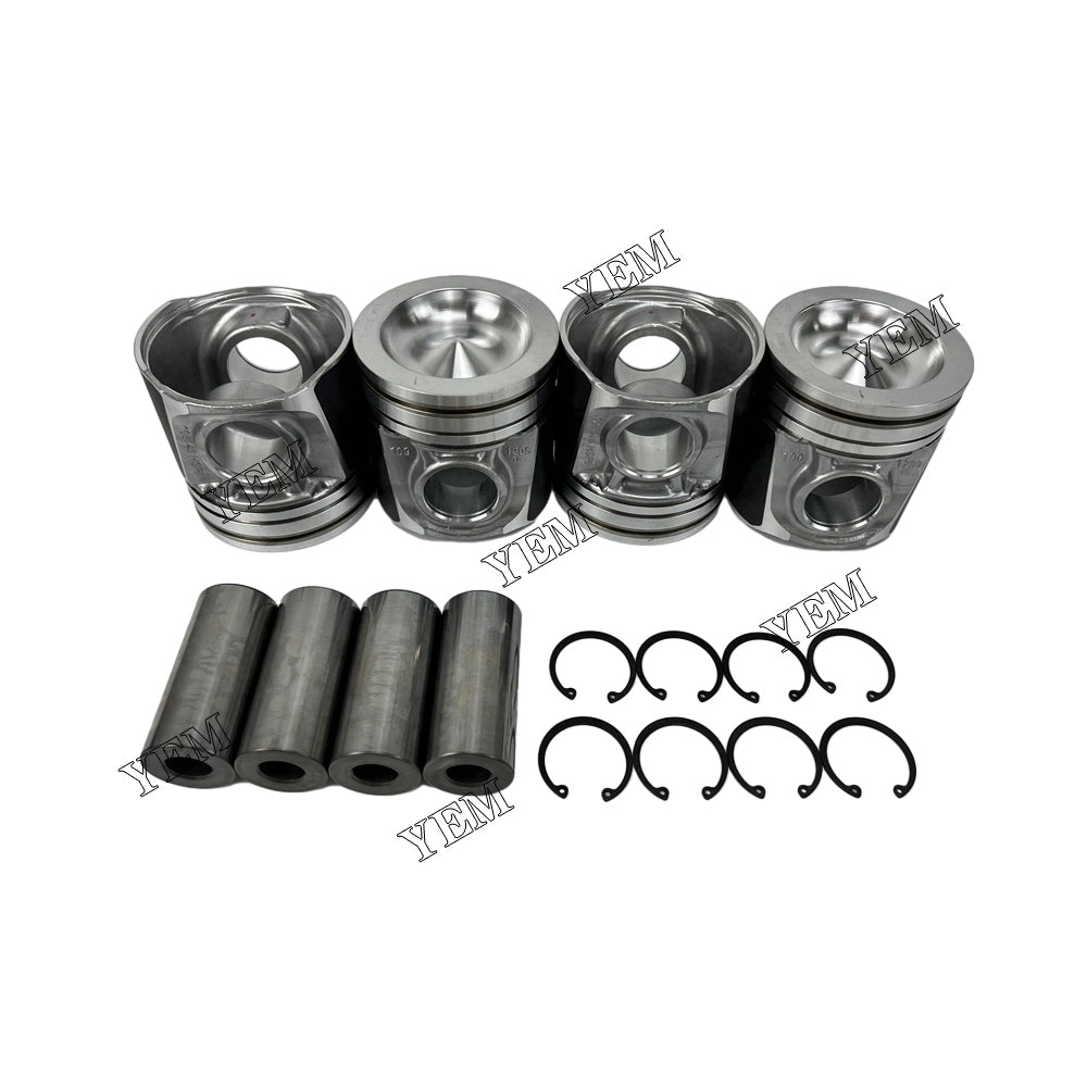 For Perkins 4 pcs 1104D-E44TA Piston & Pin & Snap STD 3135M135 diesel engine parts YEMPARTS