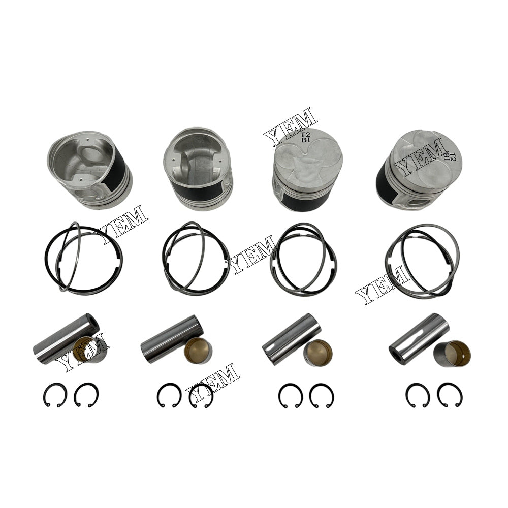 For Hyundai 4 pcs D4BA Piston With Rings diesel engine parts YEMPARTS