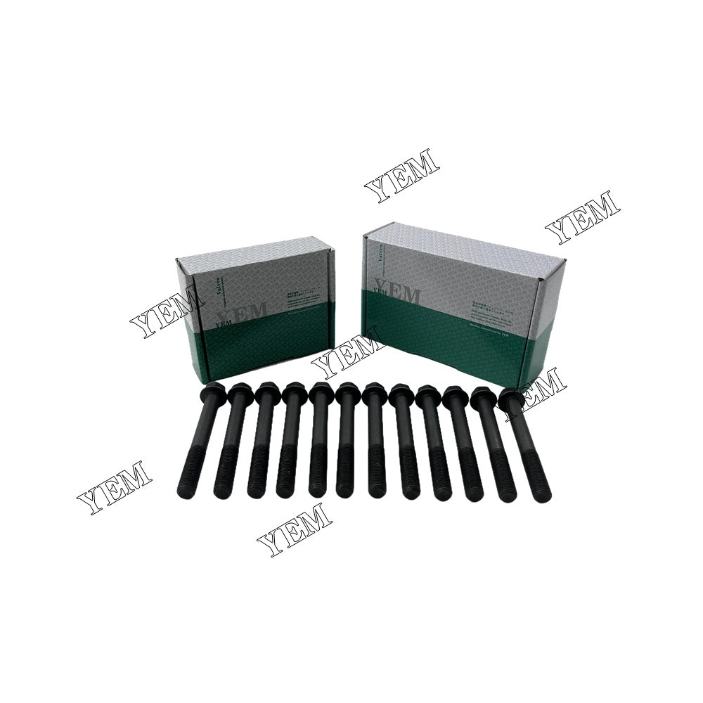 12PCS 3LD1 Cylinder Head Bolt Set For Isuzu H 36 R excavator For Isuzu