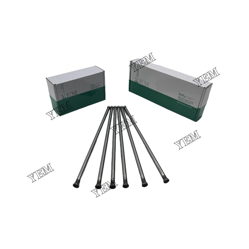 6PCS 3TNV82 Push Rod For Yanmar Valve Excavator parts