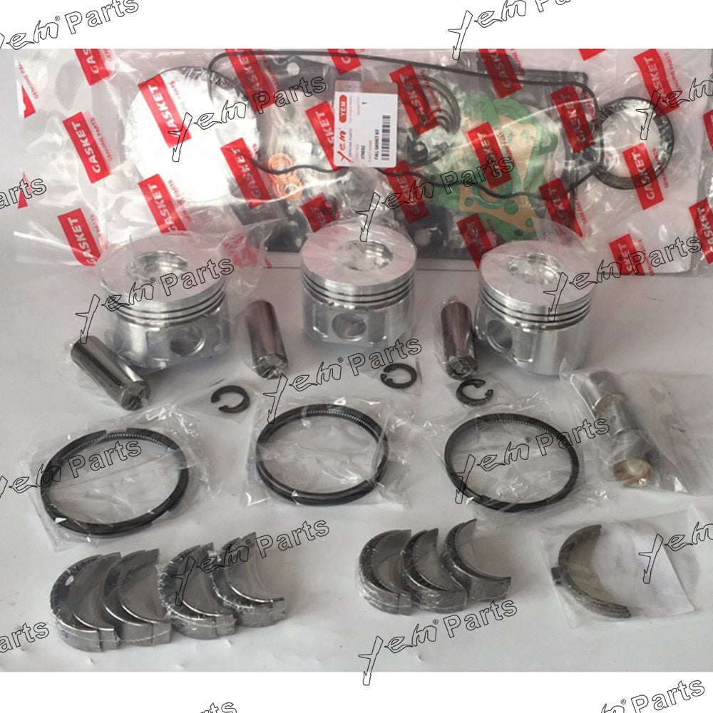 3TNV82 REPAIR KIT PISTON + PISTON RING + BEARINGS + FULL GASKET SET FOR YANMAR DIESEL ENGINE PARTS For Yanmar