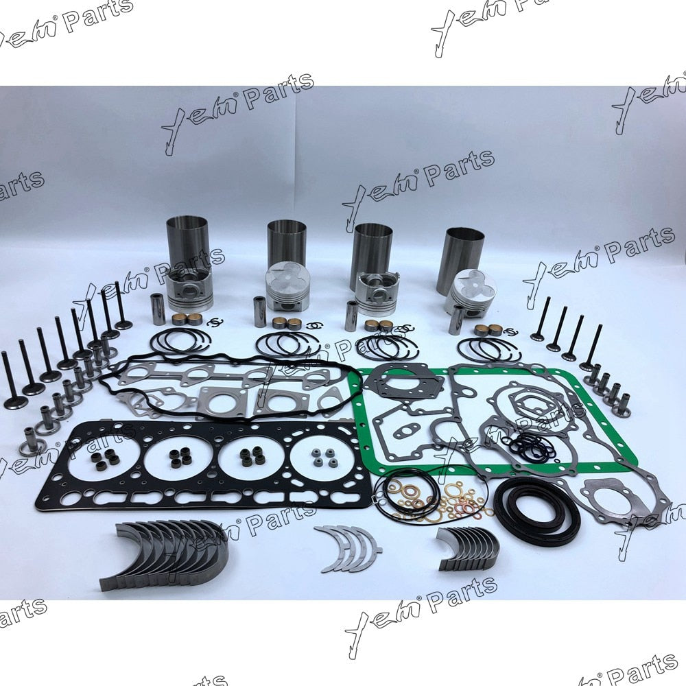 V3300 IDI REPAIR KIT PISTON + PISTON RING + LINER + BEARINGS + VALVE GUIDE SEAT + FULL GASKET SET FOR KUBOTA DIESEL ENGINE PARTS For Kubota