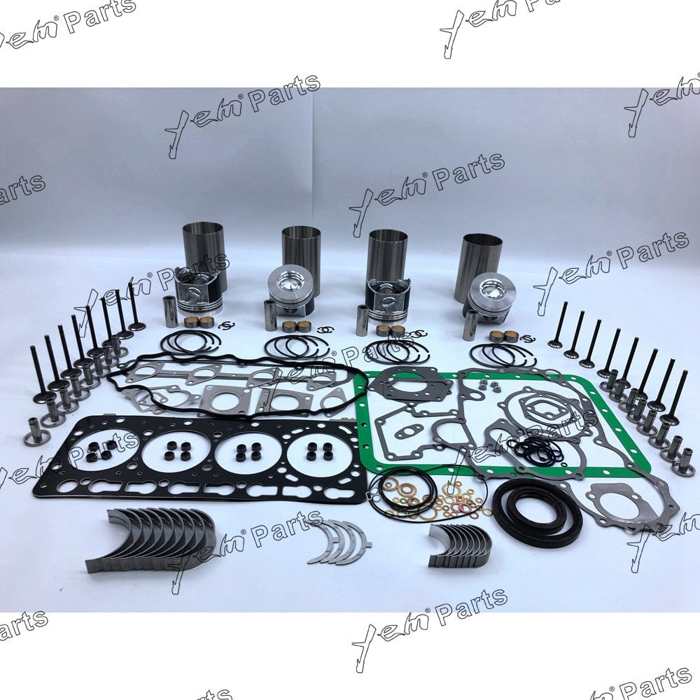 V3300 DI REPAIR KIT PISTON COMBUSTOR 57MM + PISTON RING + LINER + BEARINGS + VALVE GUIDE SEAT + FULL GASKET SET FOR KUBOTA DIESEL ENGINE PARTS For Kubota