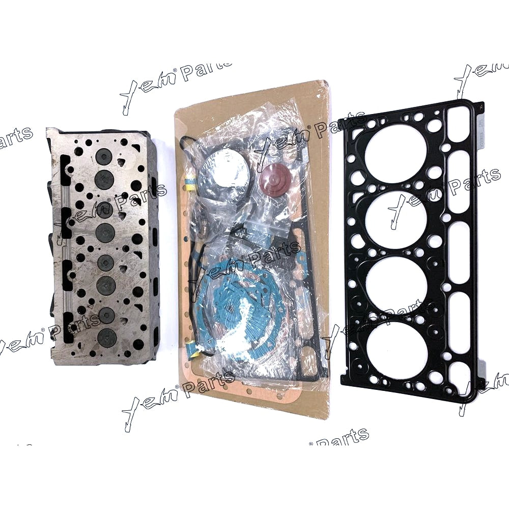 YEM Engine Parts V2003 Complete Cylinder Head + Full Gasket Set For Kubota For Bobcat 773 337 T190 For Kubota